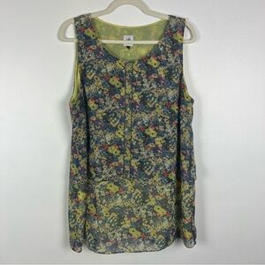 CAbi #5041 Positano Floral Layered Tank Top Size Large